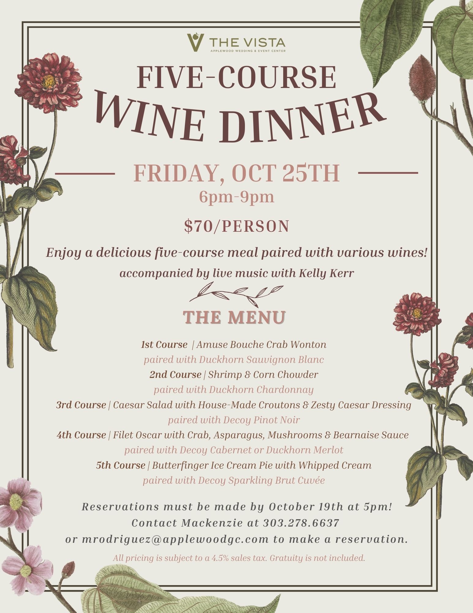 Fall Wine Dinner