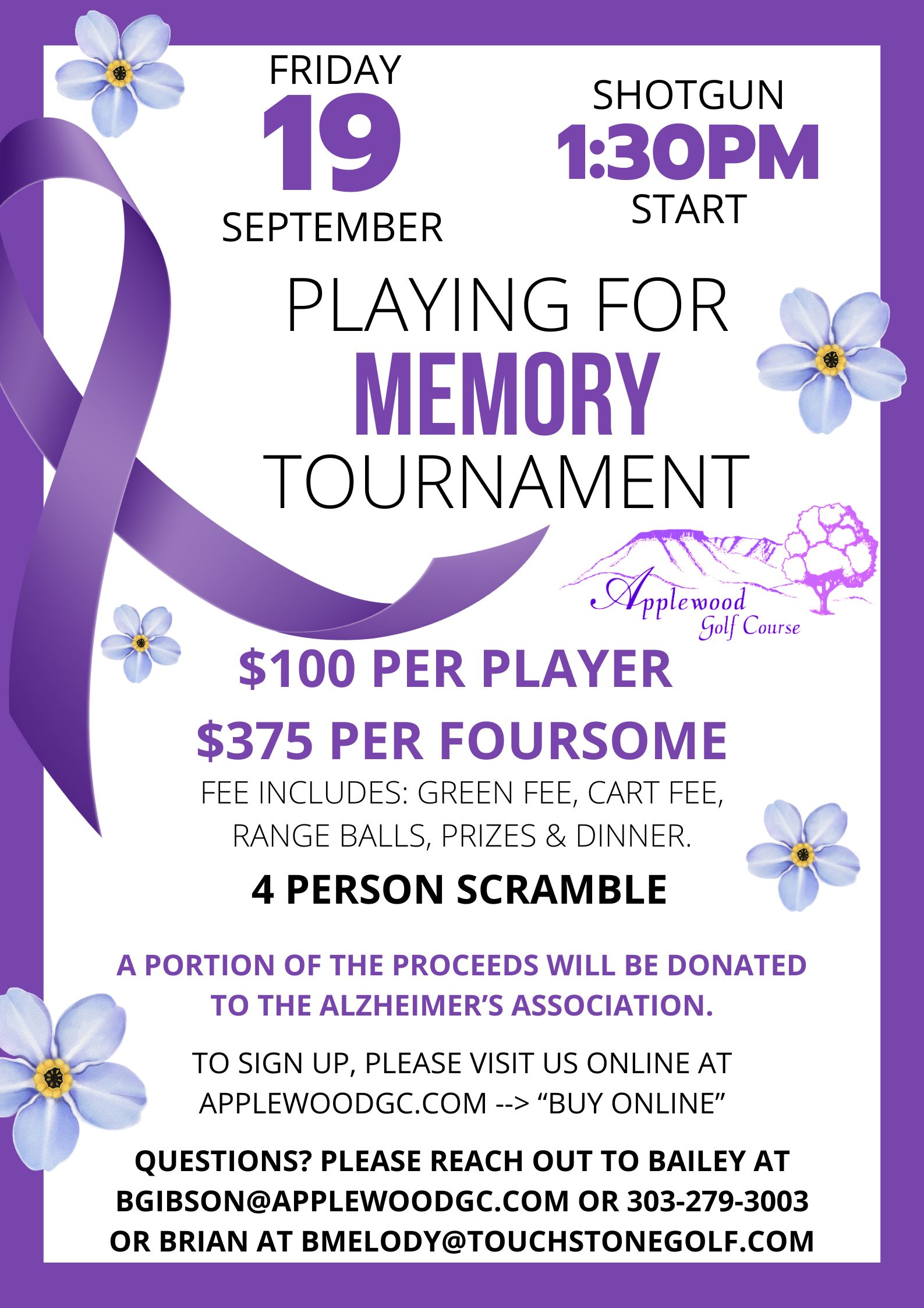 Alzheimer's awareness golf tournament